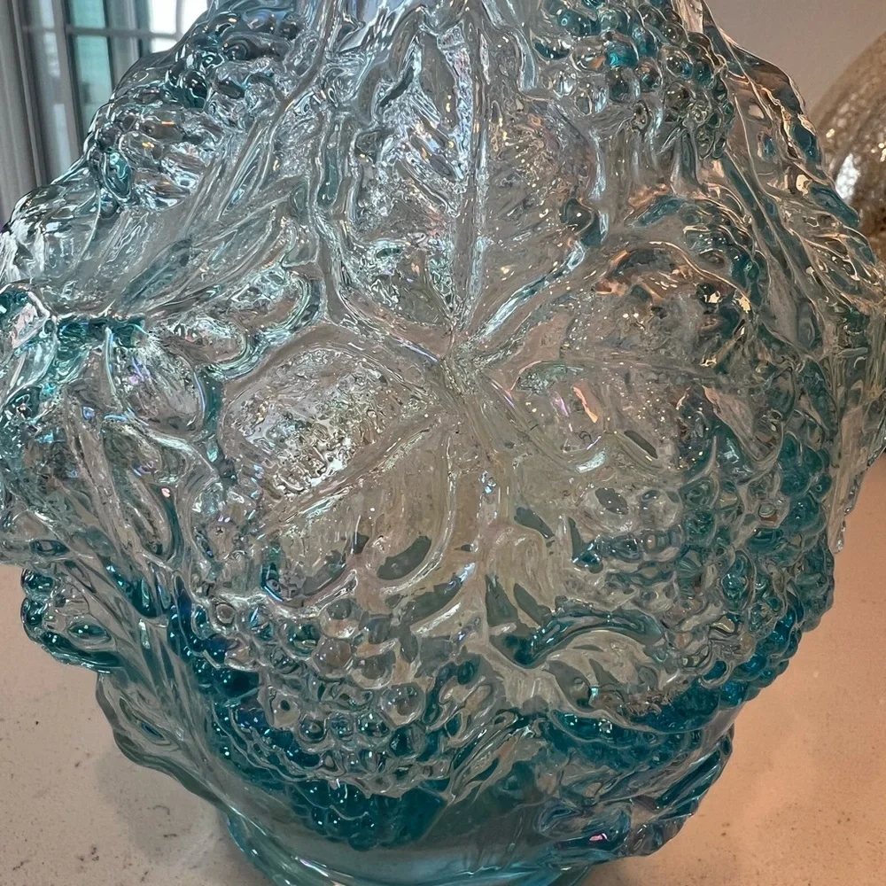 Vintage Lenox Imperial Glass Loganberry Vase - Blue carnival iridescent